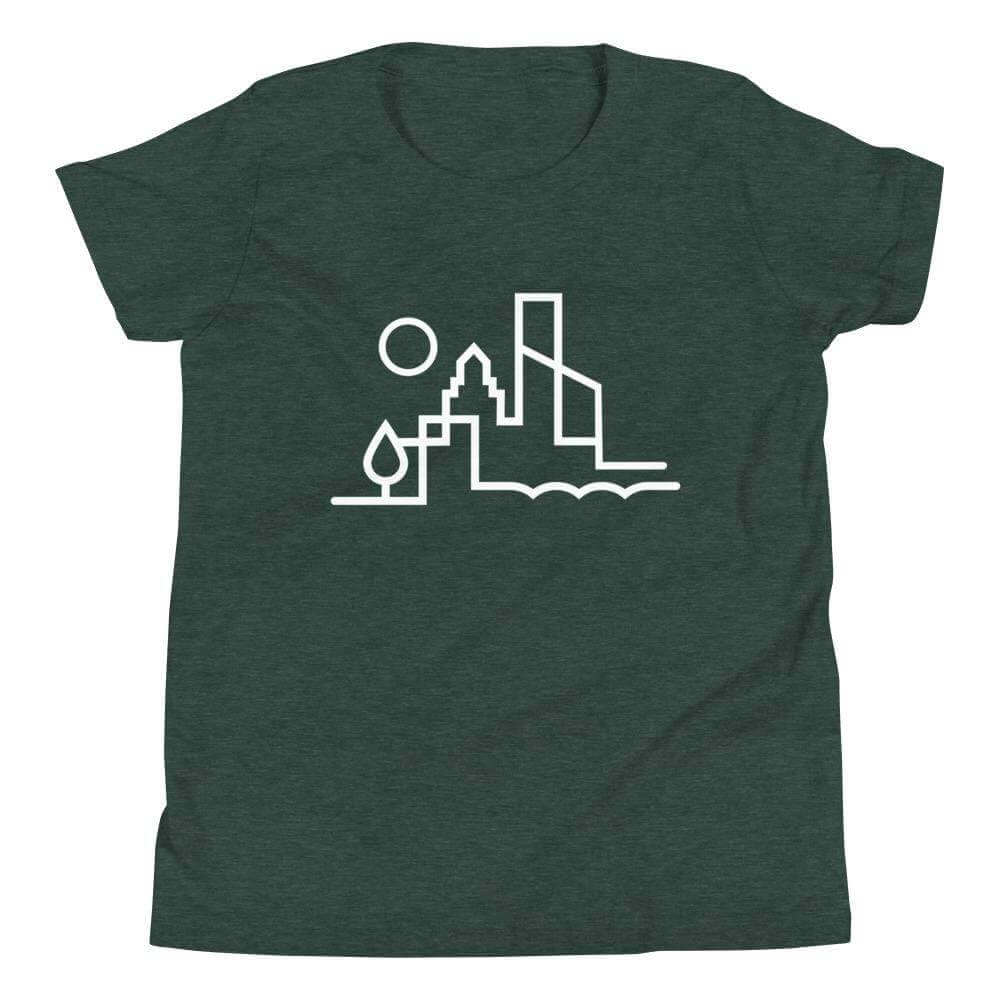 City Shirt Co Austin Urban Dweller Youth T-Shirt Heather Forest / S Austin Urban Dweller Youth T-Shirt | City Shirt Co