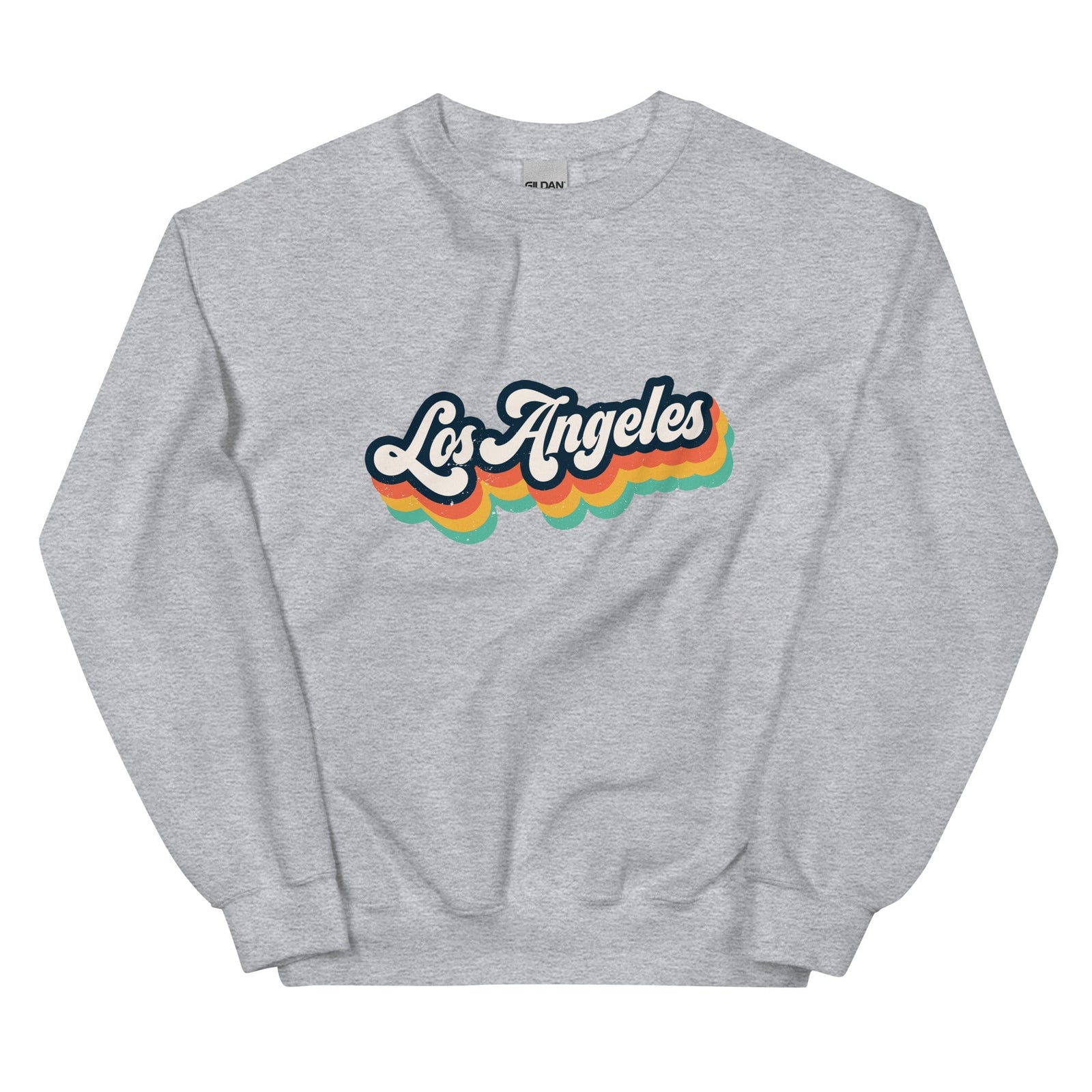 City Shirt Co Los Angeles Retro Crewneck Sweatshirt Sport Grey / S
