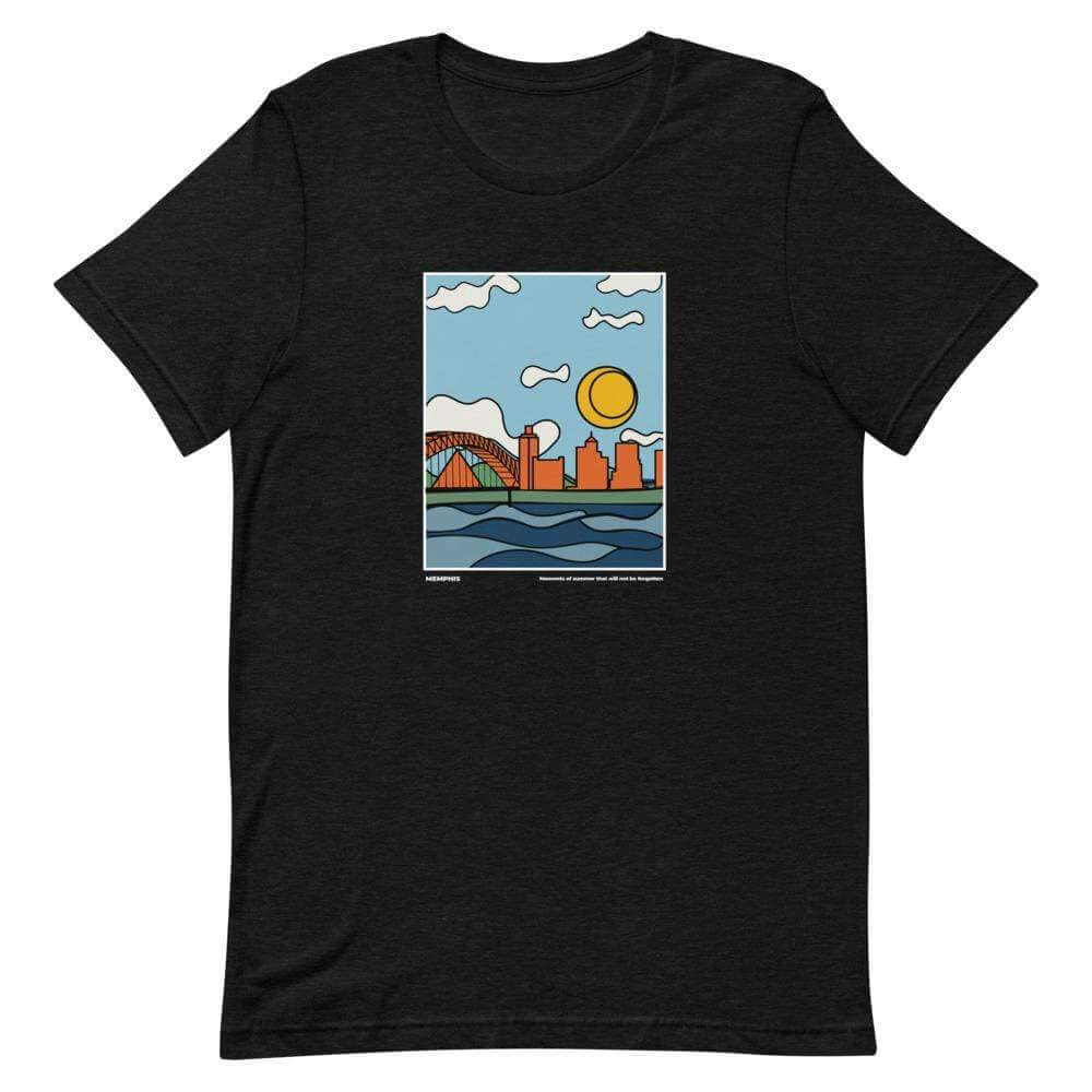 City Shirt Co Memphis Moments of Summer T-Shirt Black Heather / XS