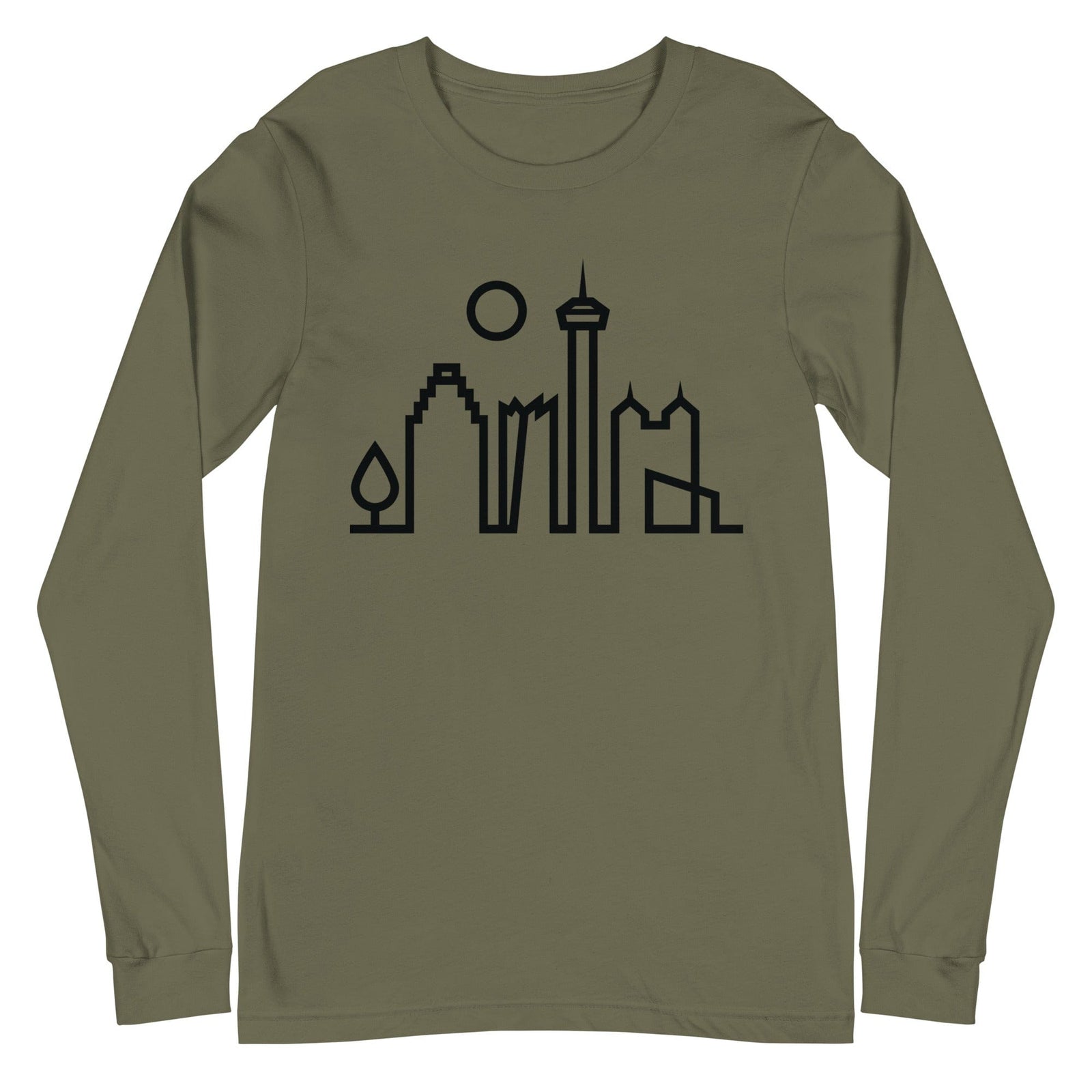 City Shirt Co San Antonio Urban Dweller Long Sleeve T-Shirt Military Green / XS