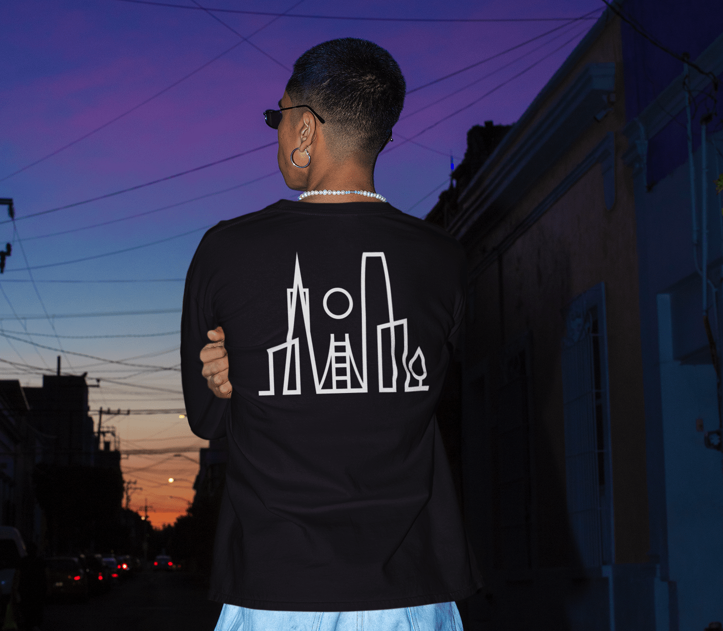 City Shirt Co San Francisco Urban Dweller Back Print Long Sleeve T-Shirt San Francisco Urban Dweller Back Print Long Sleeve T-Shirt