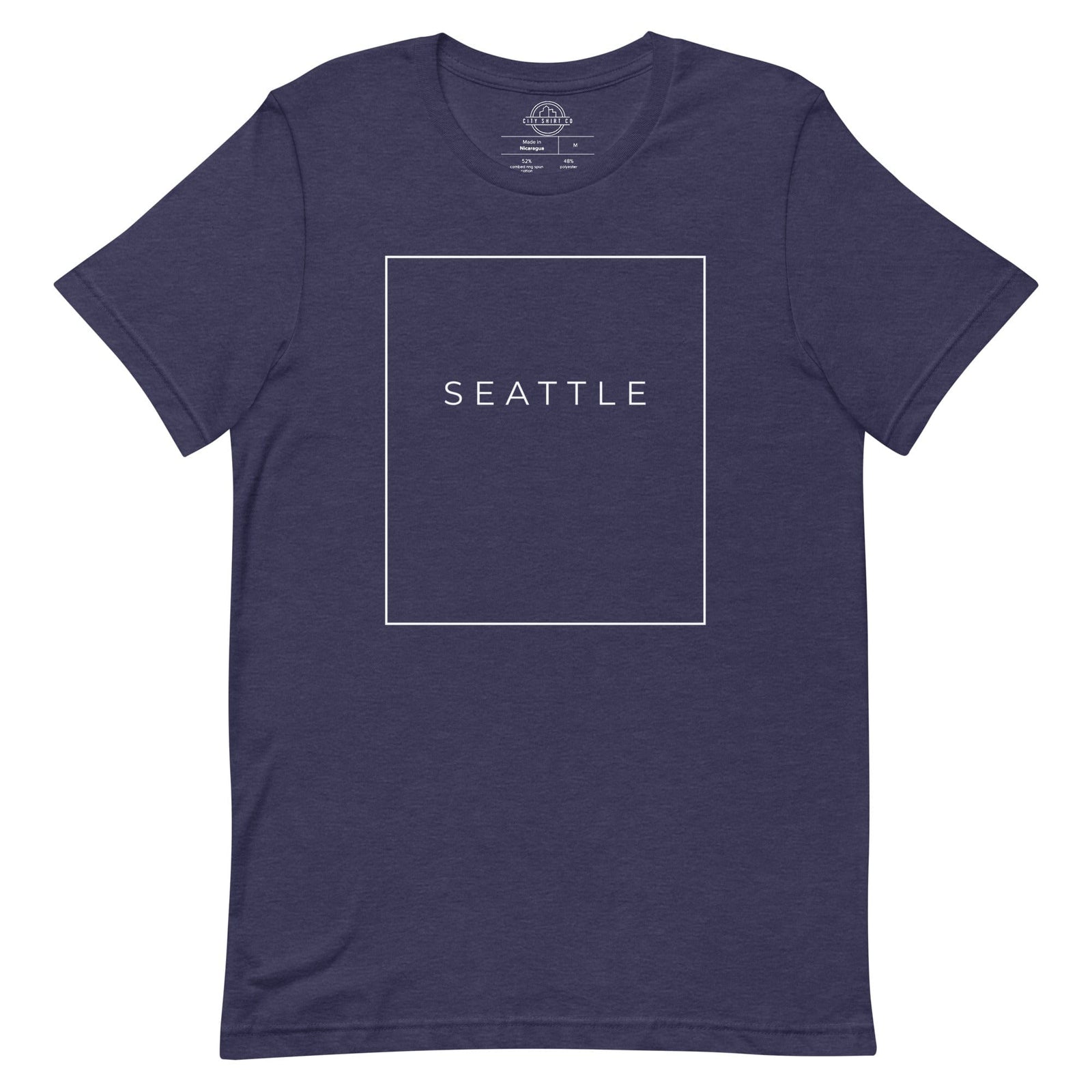 City Shirt Co Seattle Essential T-Shirt Heather Midnight Navy / XS