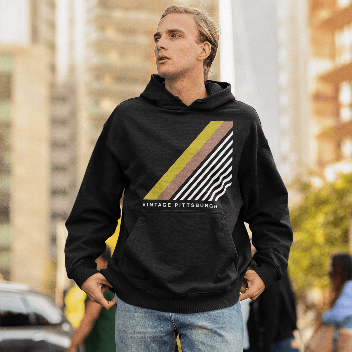 City Shirt Co Vintage Pittsburgh Hoodie