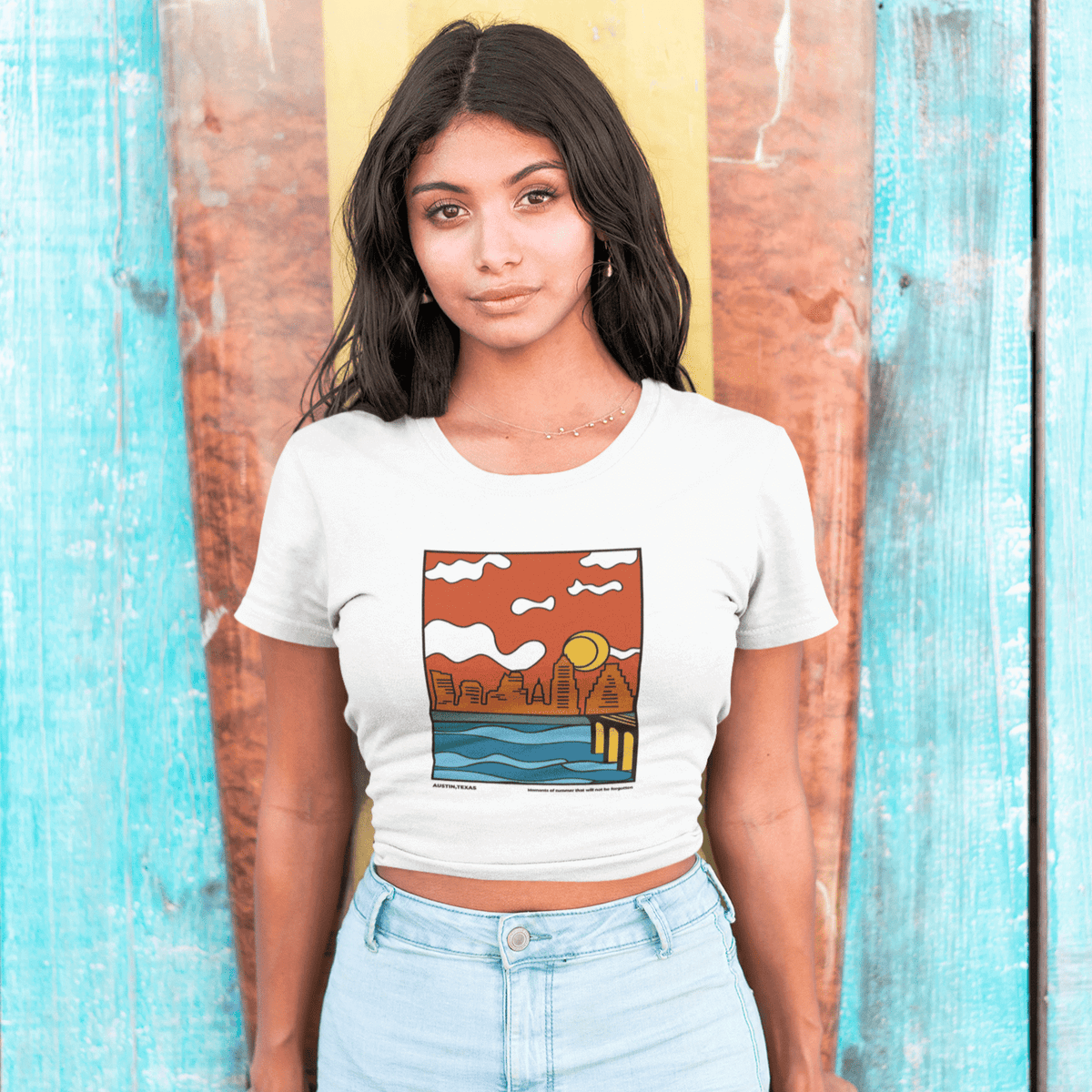 City Shirt Co Austin Moments of Summer Crop T-Shirt