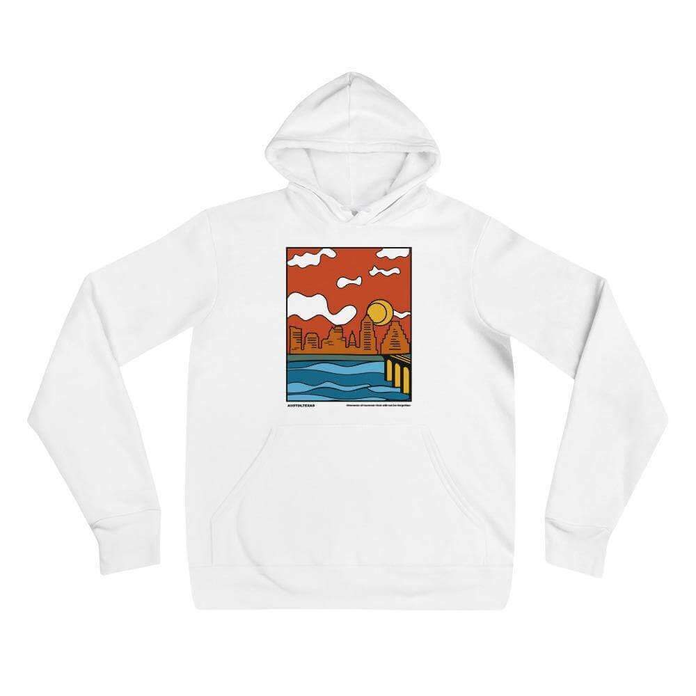 City Shirt Co Austin Moments of Summer Hoodie White / S