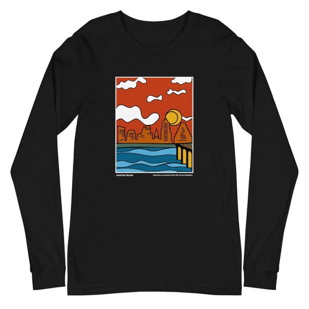 City Shirt Co Austin Moments of Summer Long Sleeve Black / XS