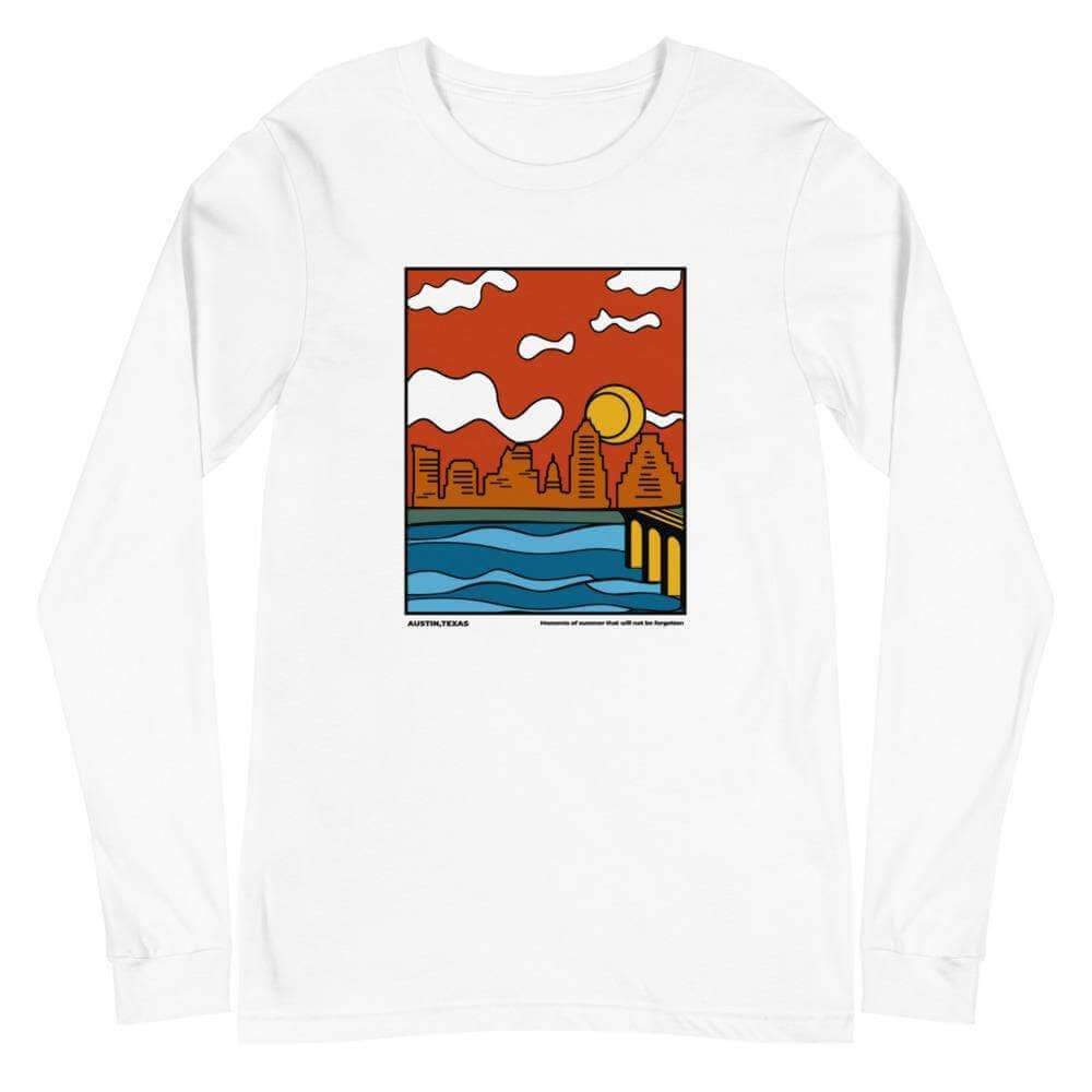 City Shirt Co Austin Moments of Summer Long Sleeve White / XS