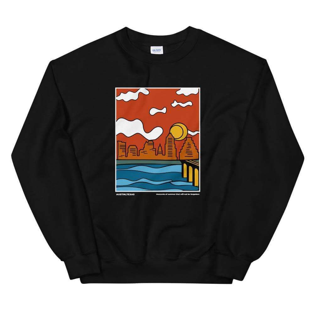 City Shirt Co Austin Moments of Summer Sweatshirt Black / S