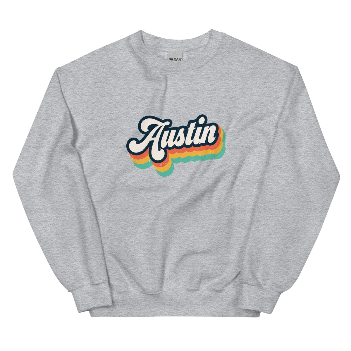 City Shirt Co Austin Retro Crewneck Sweatshirt Sport Grey / S