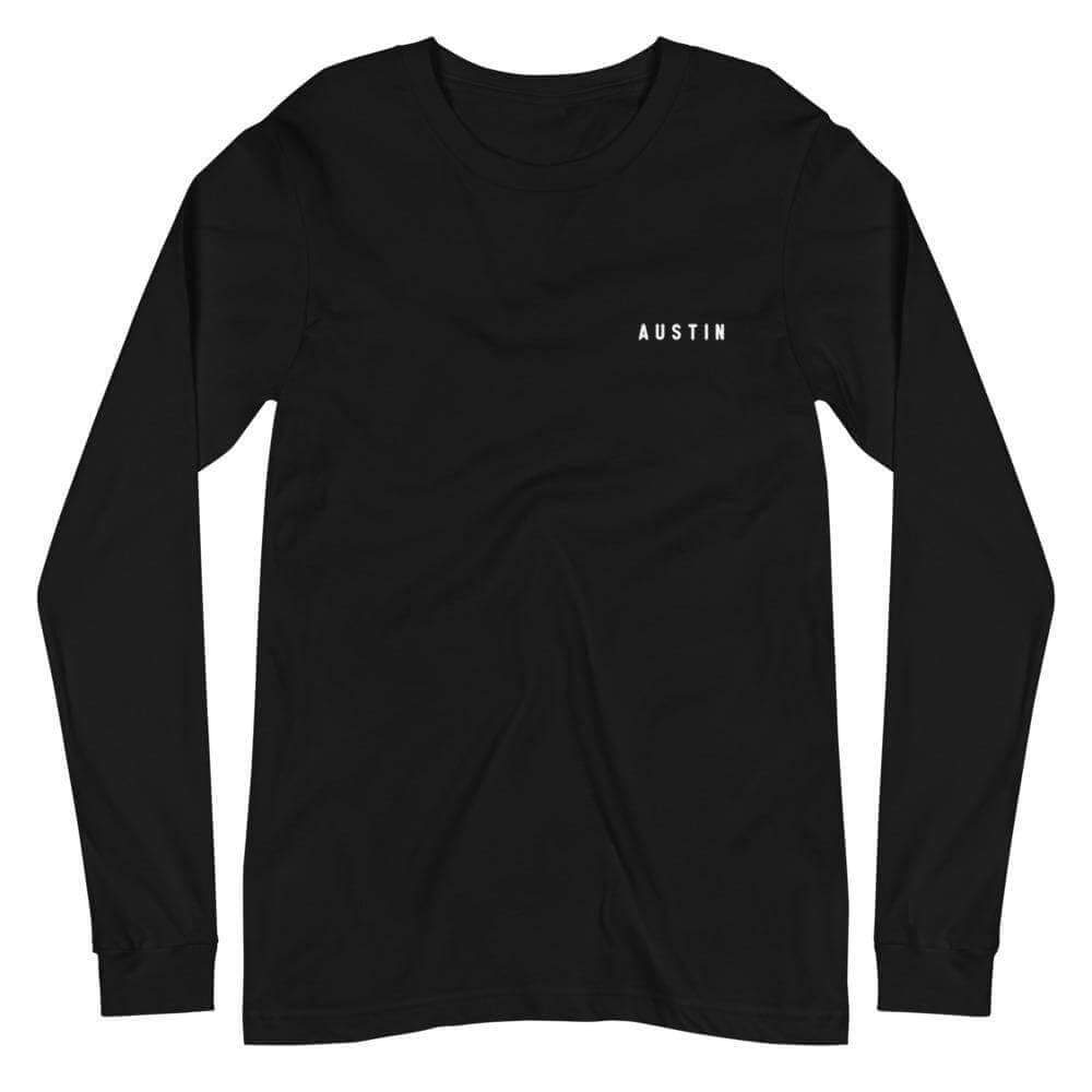 City Shirt Co Austin Urban Dweller Back Print Long Sleeve T-Shirt Black / XS Austin Urban Dweller Back Print Long Sleeve T-Shirt | City Shirt Co
