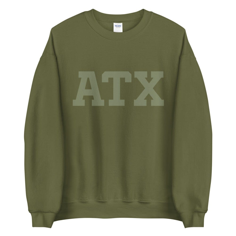 City Shirt Co Classic ATX | Austin Texas Sweatshirt Military Green / S