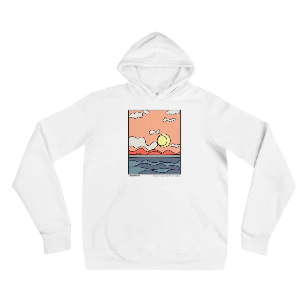City Shirt Co LA Moments of Summer Hoodie White / S