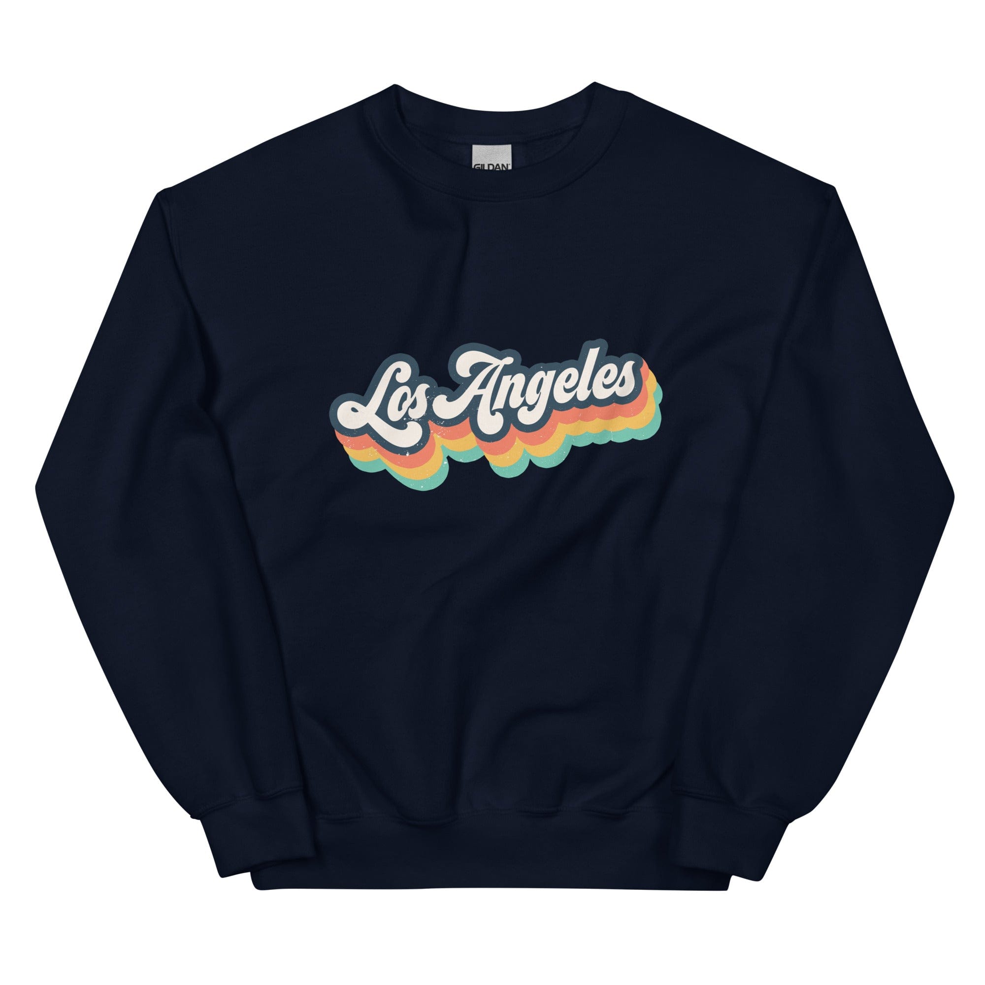 City Shirt Co Los Angeles Retro Crewneck Sweatshirt Navy / S