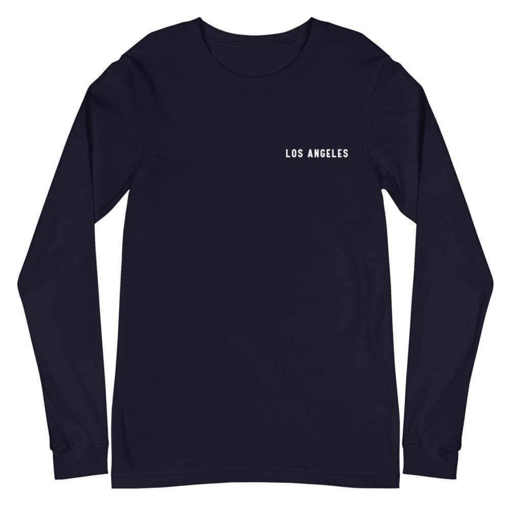 City Shirt Co Los Angeles Urban Dweller Back Print Long Sleeve T-Shirt Navy / XS
