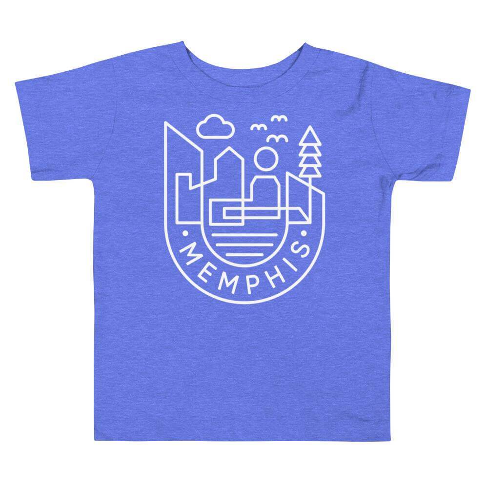City Shirt Co Memphis Medallion Toddler T-Shirt Heather Columbia Blue / 2T Memphis Medallion Toddler T-Shirt | 901 Local Style | City Shirt Co
