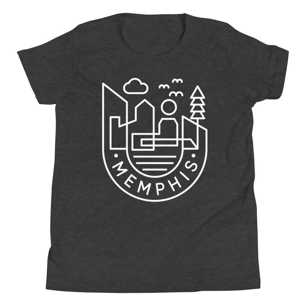 City Shirt Co Memphis Medallion Youth T-shirt Dark Grey Heather / S Memphis Medallion Youth T-shirt | 901 Quality Local Style | City Shirt Co