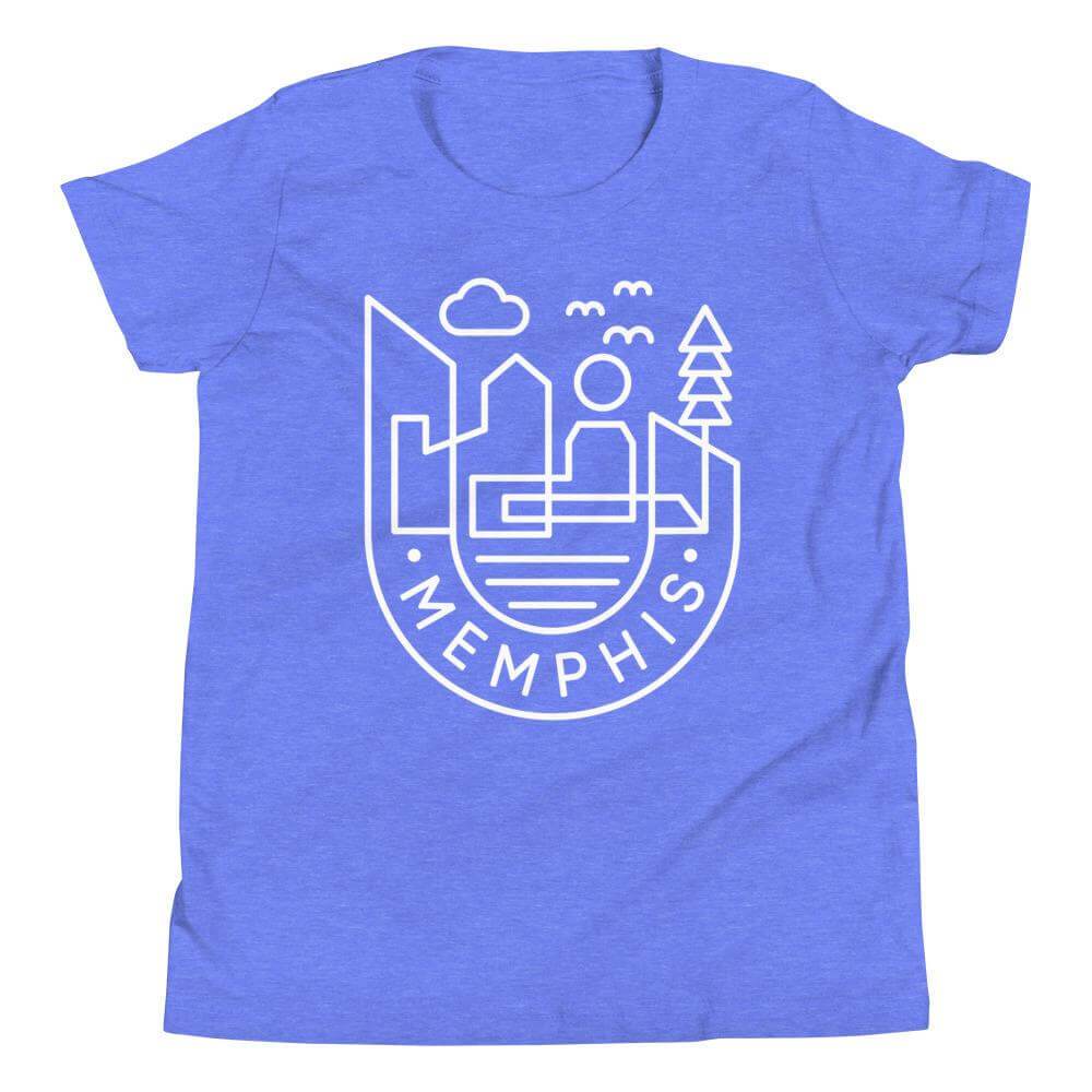 City Shirt Co Memphis Medallion Youth T-shirt Heather Columbia Blue / S Memphis Medallion Youth T-shirt | 901 Quality Local Style | City Shirt Co