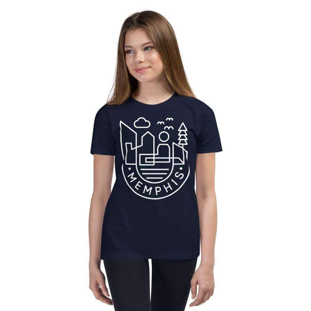 City Shirt Co Memphis Medallion Youth T-shirt Navy / S Memphis Medallion Youth T-shirt | 901 Quality Local Style | City Shirt Co