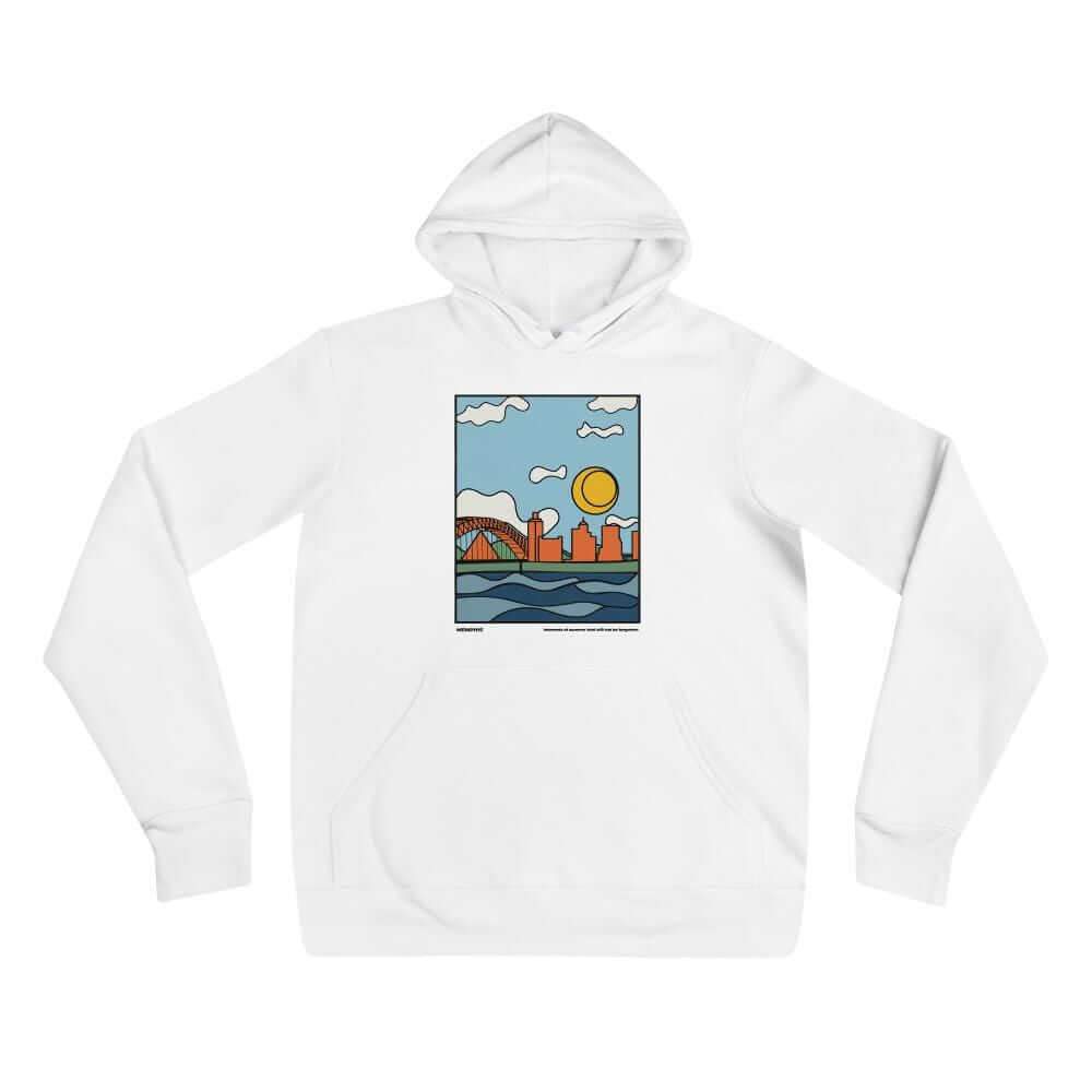 City Shirt Co Memphis Moments of Summer Hoodie White / S