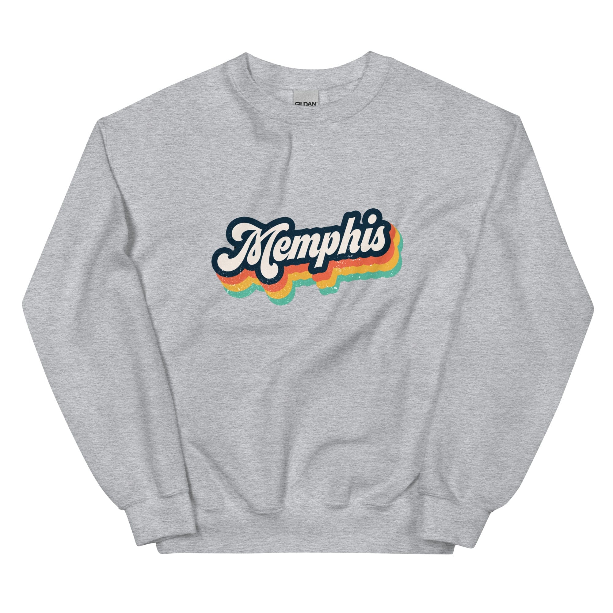 City Shirt Co Memphis Retro Crewneck Sweatshirt Sport Grey / S