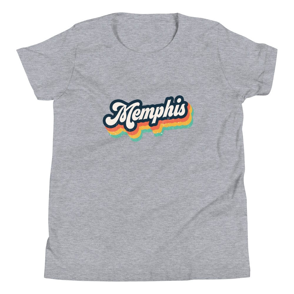 City Shirt Co Memphis Retro Youth T-Shirt Athletic Heather / S