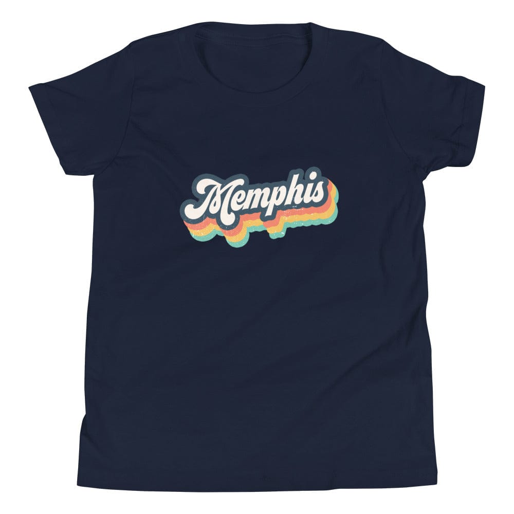 City Shirt Co Memphis Retro Youth T-Shirt Navy / S