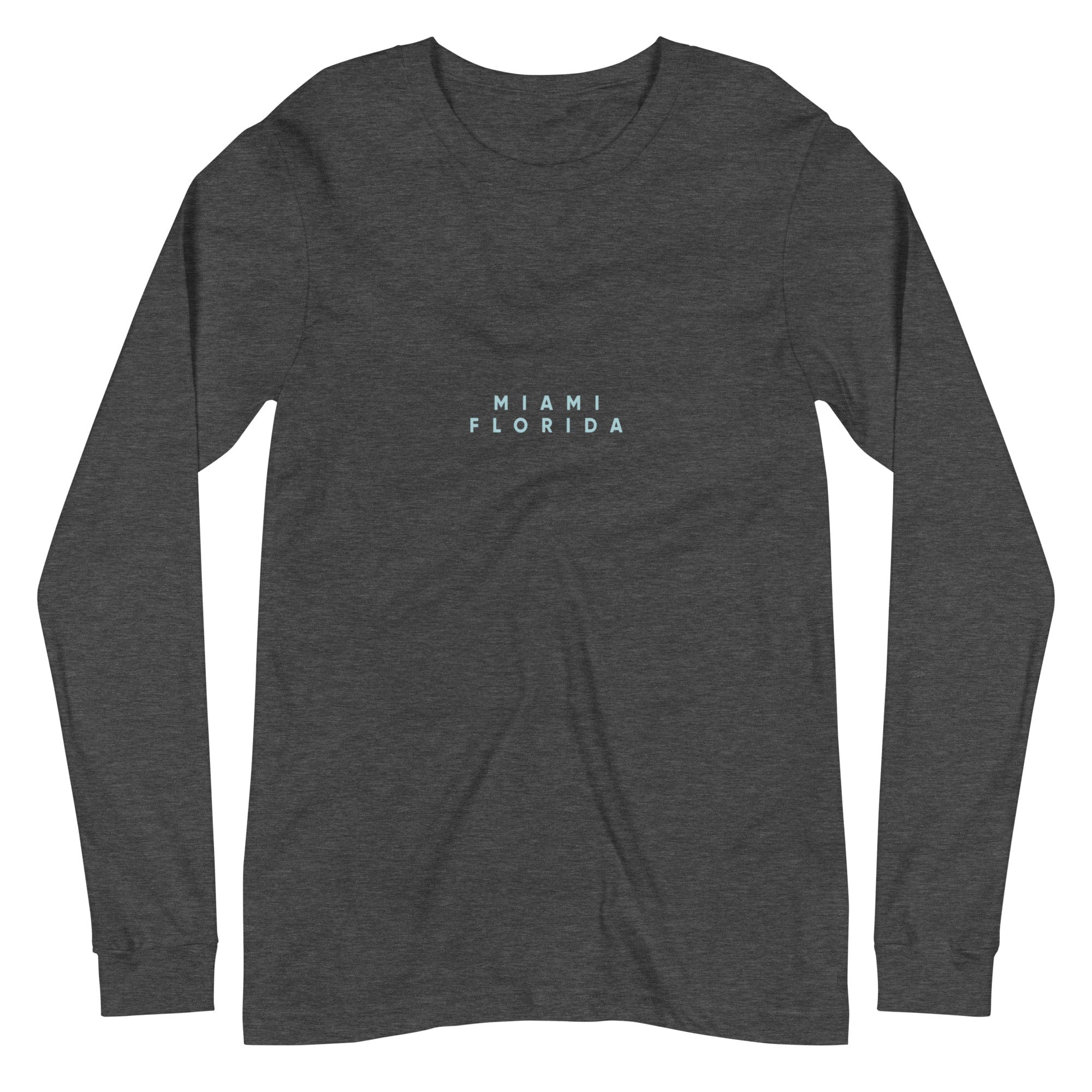 City Shirt Co Miami City Comfort Long Sleeve T-Shirt Dark Grey Heather / XS