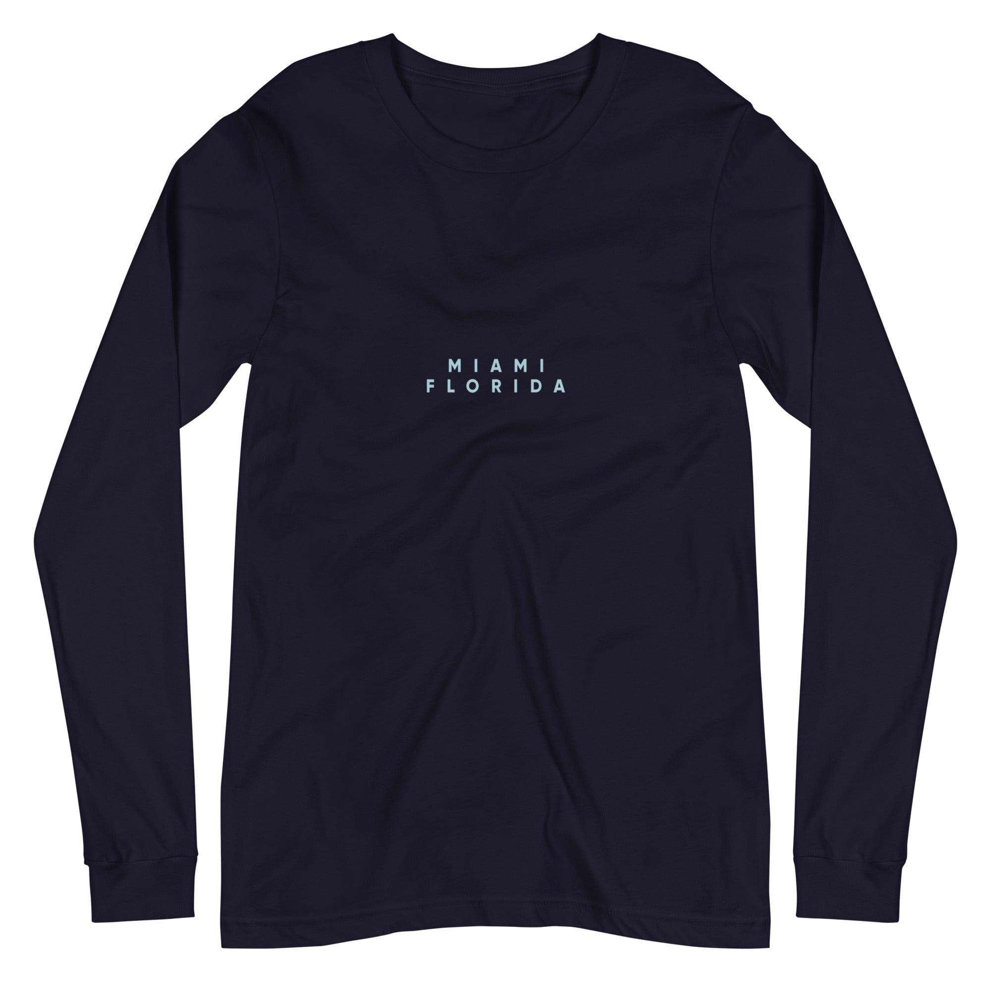 City Shirt Co Miami City Comfort Long Sleeve T-Shirt Navy / XS