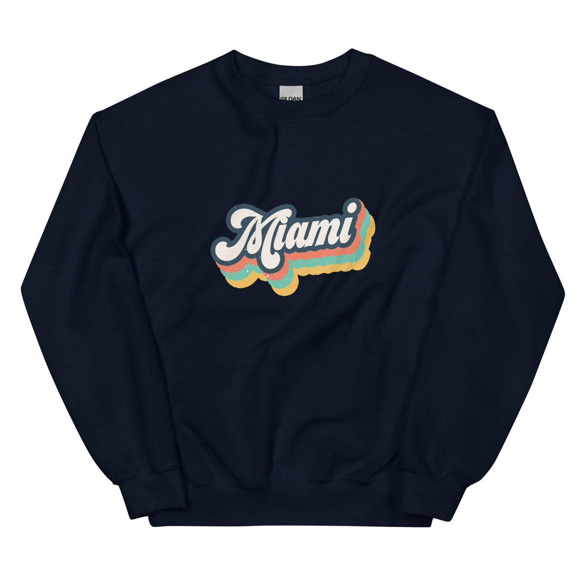 City Shirt Co Miami Retro Crewneck Sweatshirt Navy / S