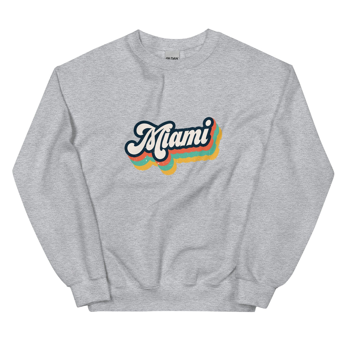 City Shirt Co Miami Retro Crewneck Sweatshirt Sport Grey / S