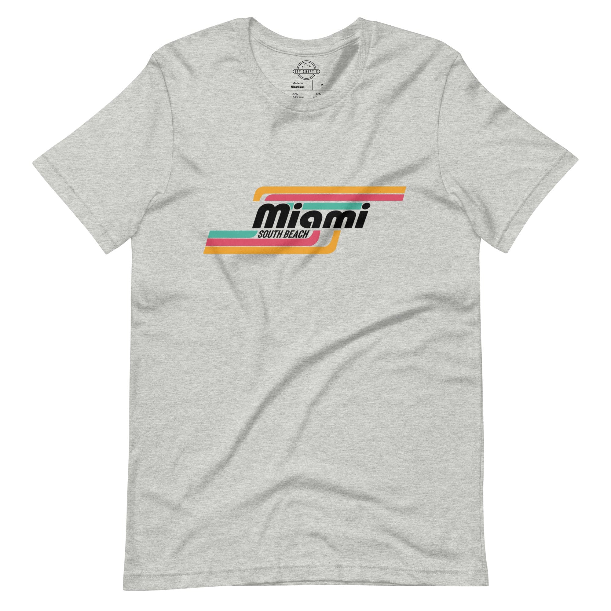 City Shirt Co Miami | South Beach Neighborhood T Shirt Athletic Heather / XS