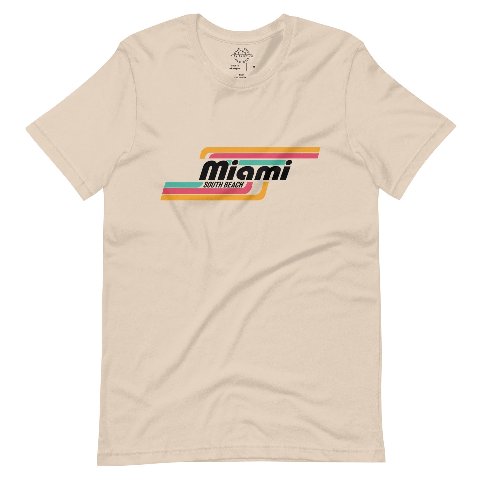 City Shirt Co Miami | South Beach Neighborhood T Shirt Soft Cream / XS