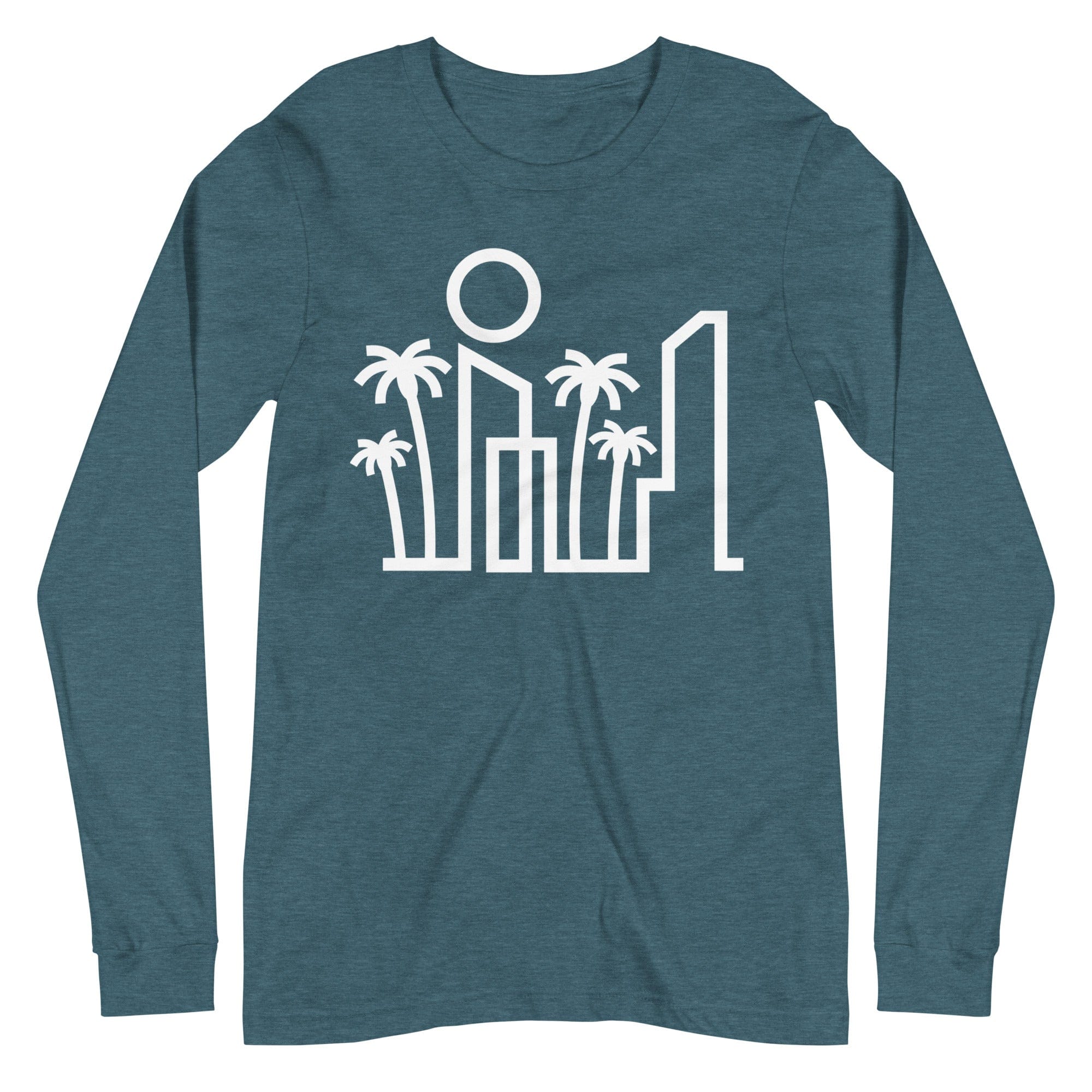 City Shirt Co Miami Urban Dweller Long Sleeve T-Shirt Heather Deep Teal / XS