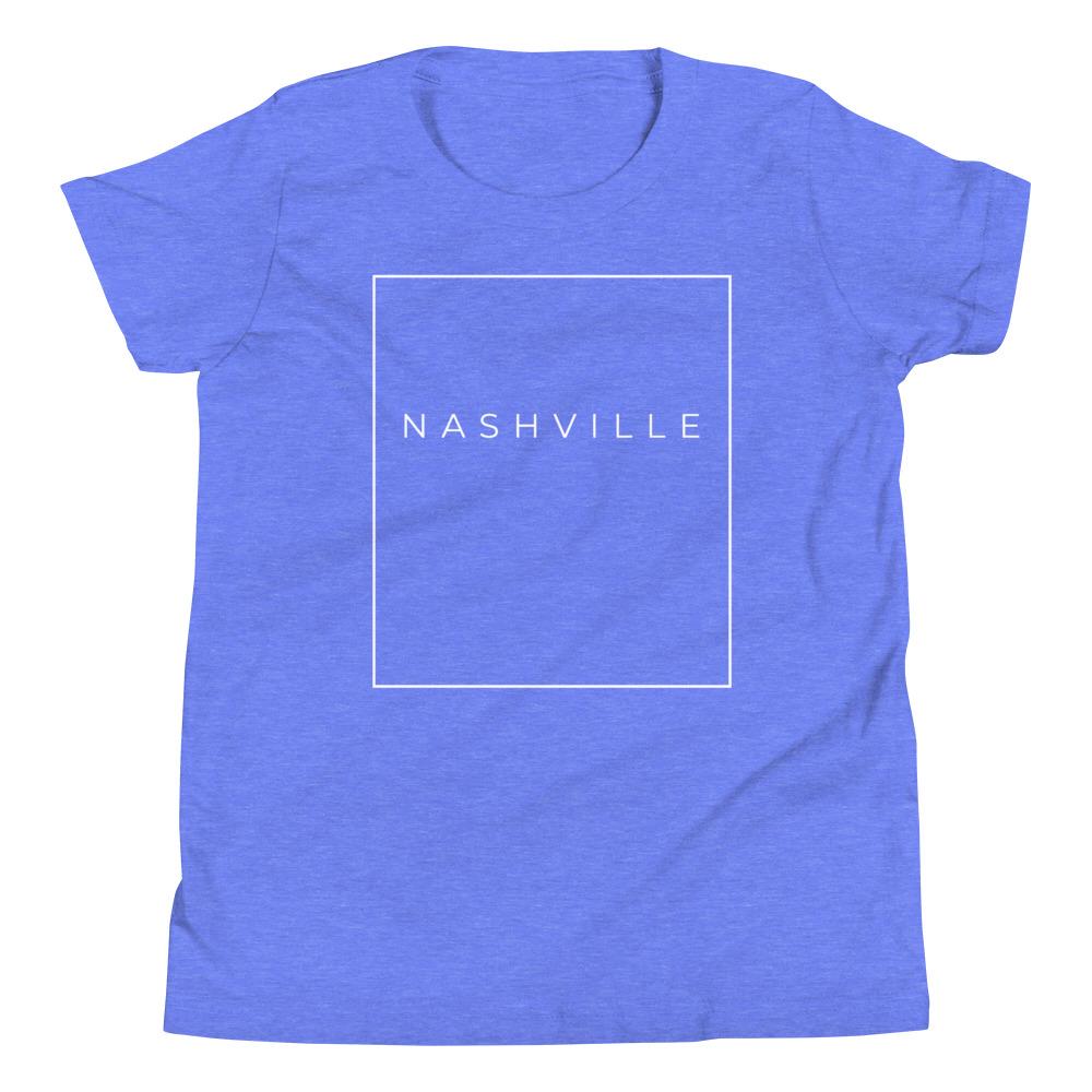 City Shirt Co Nashville Essential Youth T-Shirt Heather Columbia Blue / S