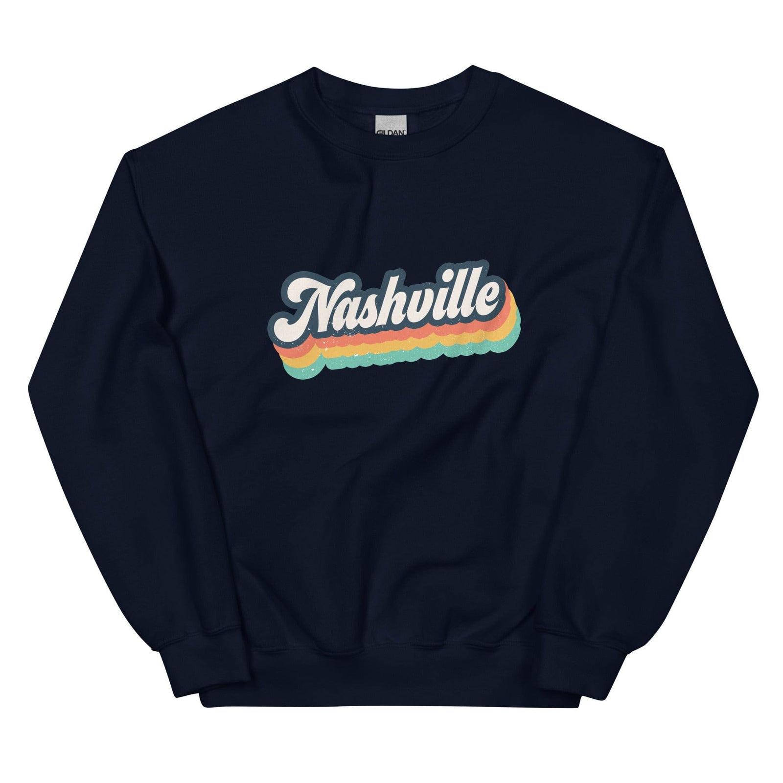 City Shirt Co Nashville Retro Crewneck Sweatshirt Navy / S