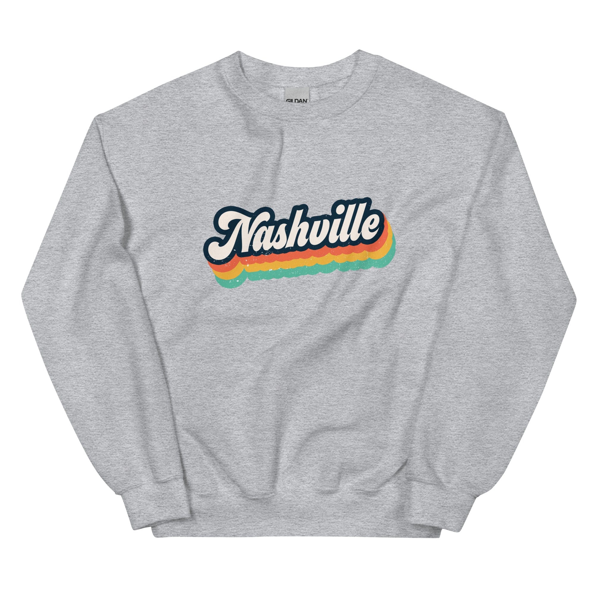 City Shirt Co Nashville Retro Crewneck Sweatshirt Sport Grey / S