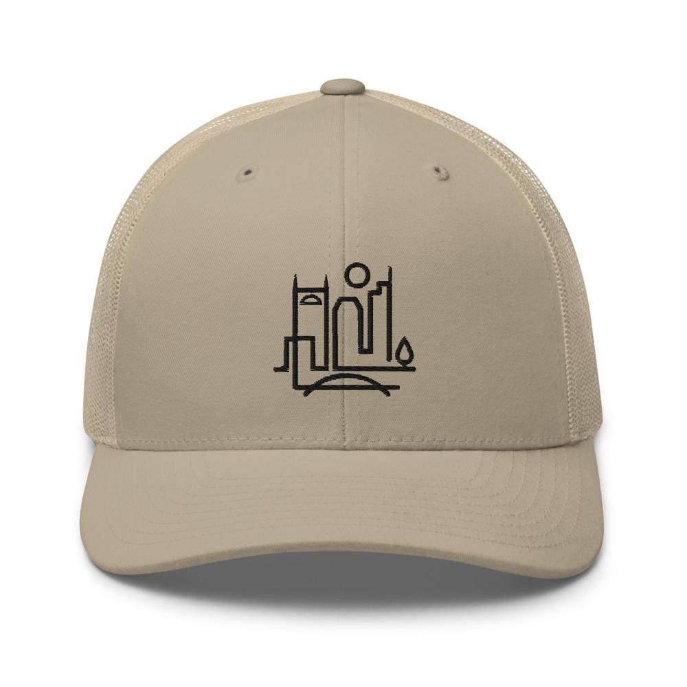 City Shirt Co Nashville Urban Dweller Trucker Hat Khaki Premium Nashville Trucker Hat