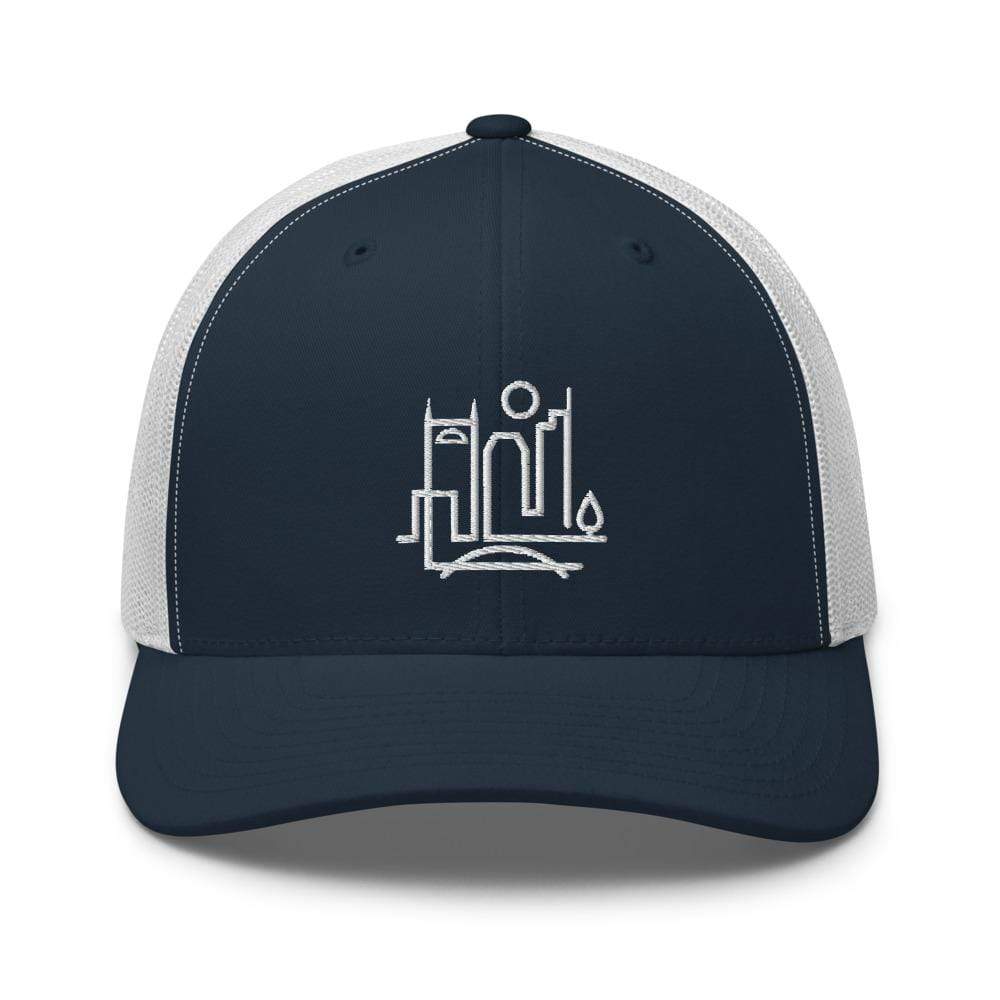 City Shirt Co Nashville Urban Dweller Trucker Hat Navy/ White Premium Nashville Trucker Hat