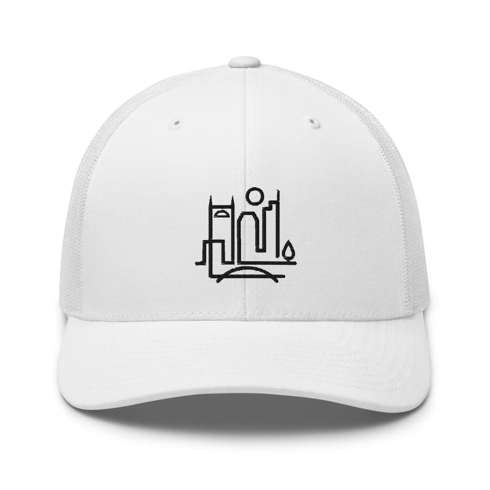 City Shirt Co Nashville Urban Dweller Trucker Hat White Premium Nashville Trucker Hat