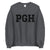 City Shirt Co PGH Pittsburgh Crewneck Sweatshirt Dark Heather / S