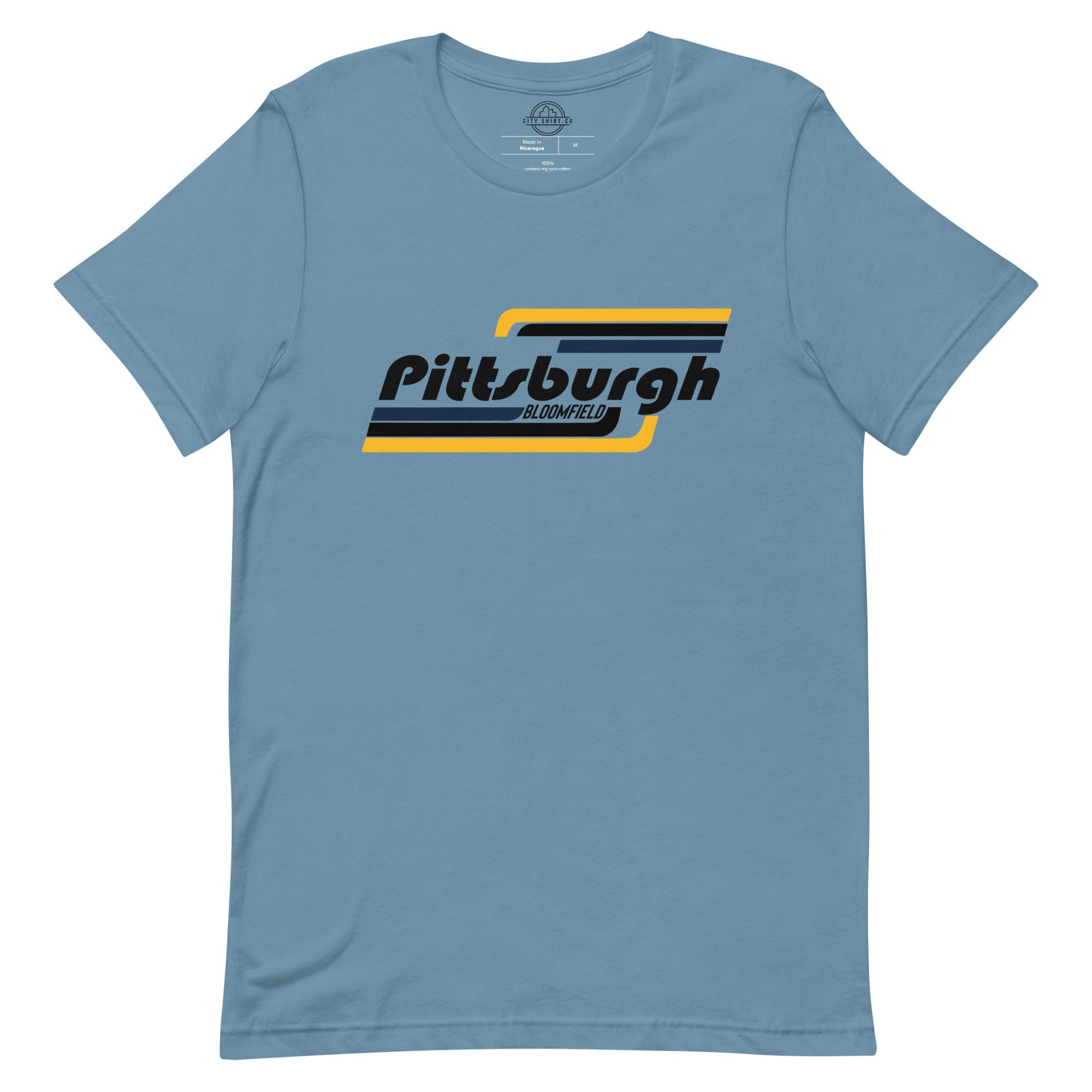City Shirt Co Pittsburgh | Bloomfield Neighborhood T Shirt Steel Blue / S