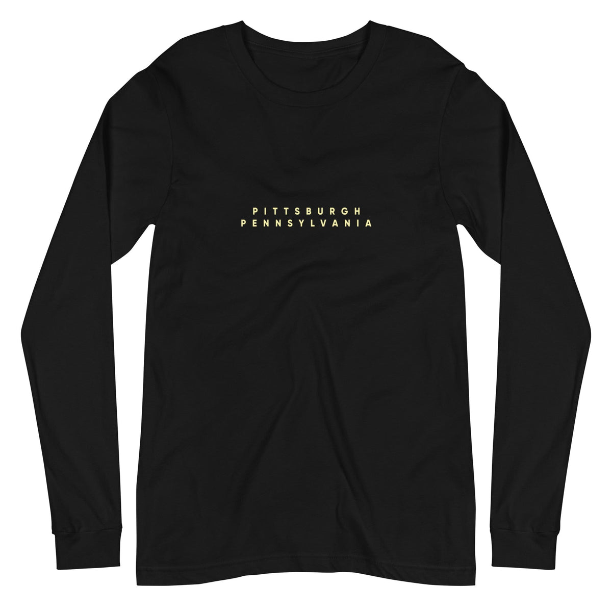 City Shirt Co Pittsburgh City Comfort Long Sleeve T-Shirt Black / XS