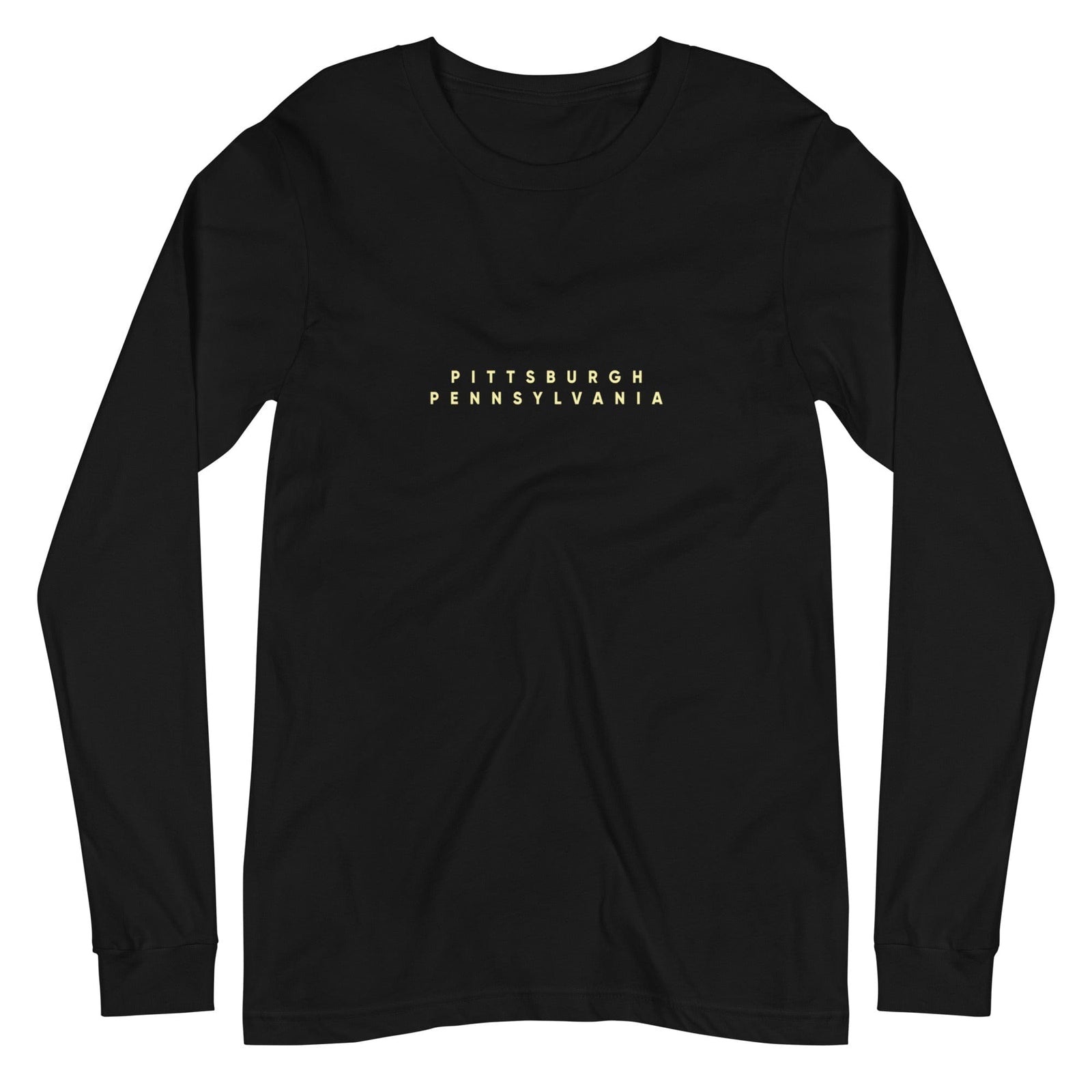 City Shirt Co Pittsburgh City Comfort Long Sleeve T-Shirt Black / XS