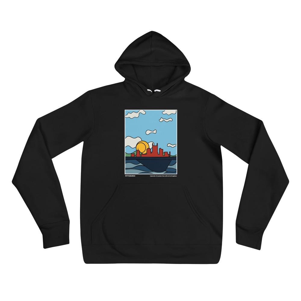 City Shirt Co Pittsburgh Moments of Summer Hoodie Black / S