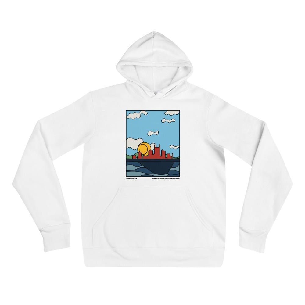 City Shirt Co Pittsburgh Moments of Summer Hoodie White / S