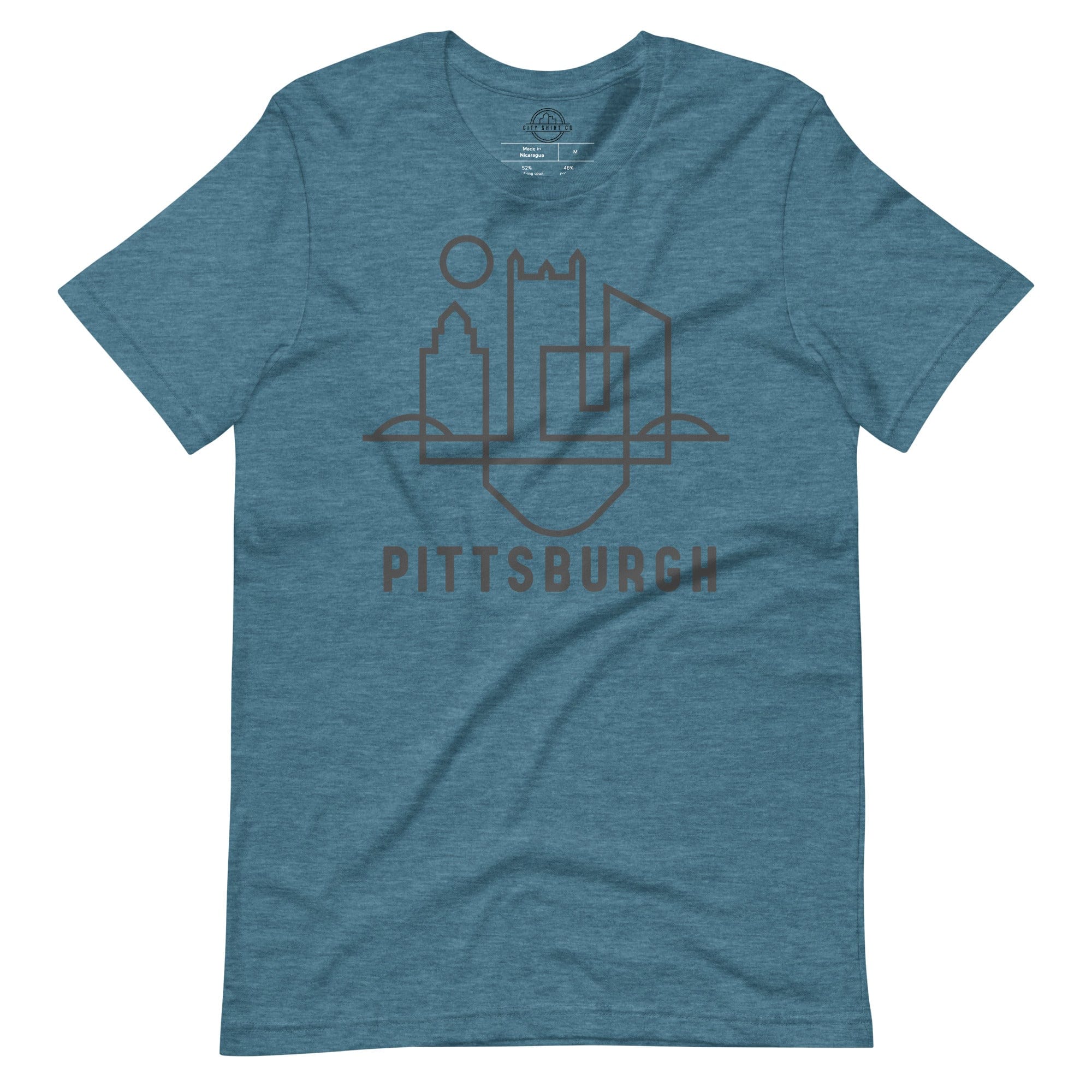City Shirt Co Pittsburgh Urban Dweller Street Tee Heather Deep Teal / S