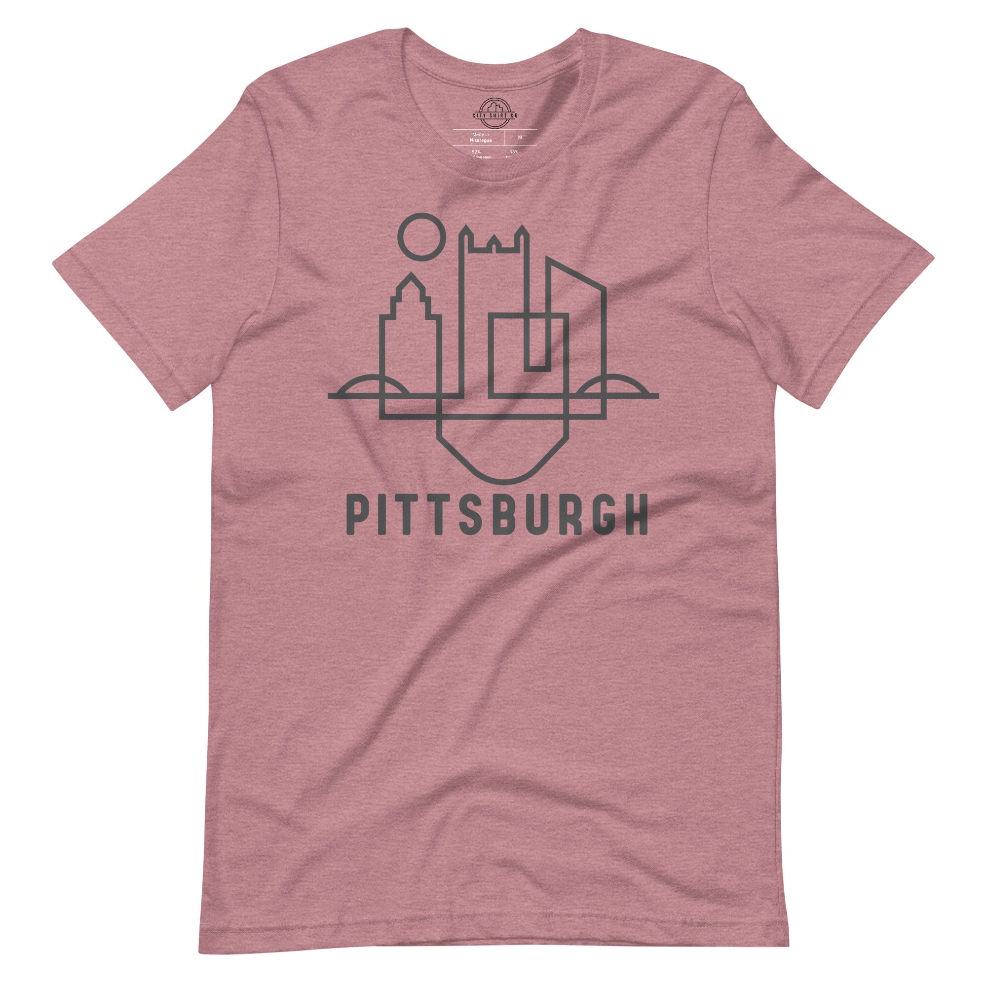 City Shirt Co Pittsburgh Urban Dweller Street Tee Heather Orchid / S