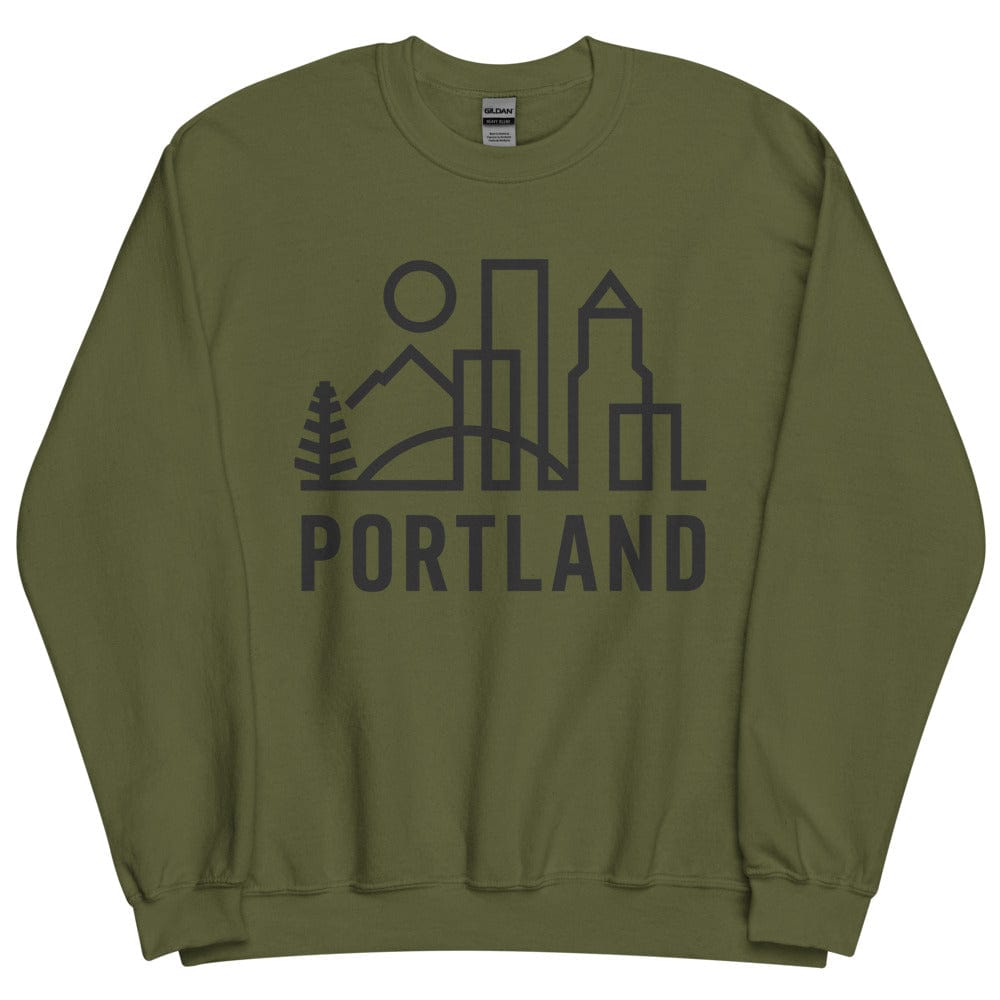 City Shirt Co Portland Crewneck Sweatshirt Military Green / S