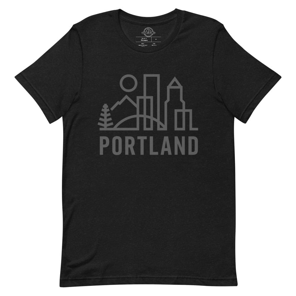 City Shirt Co PORTLAND Urban Dweller Crewneck Tee Black Heather / S