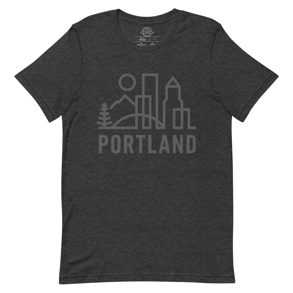 City Shirt Co PORTLAND Urban Dweller Crewneck Tee Dark Grey Heather / S